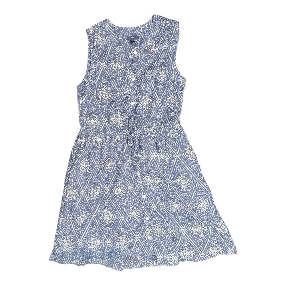 Gap Blue and White Medallion Geometric Print Sleeveless Mini Dress